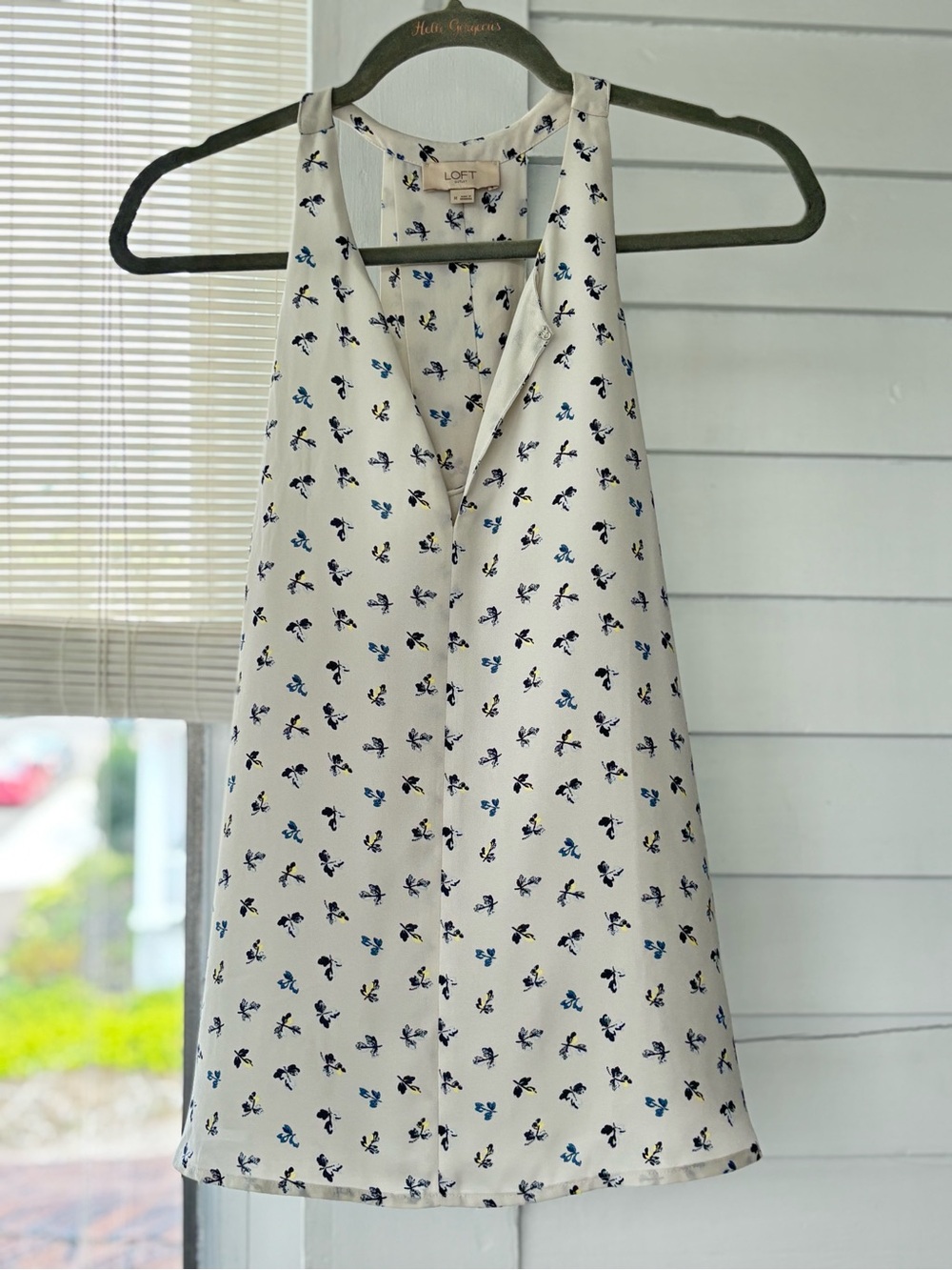 LOFT White Floral Print Halter Camisole